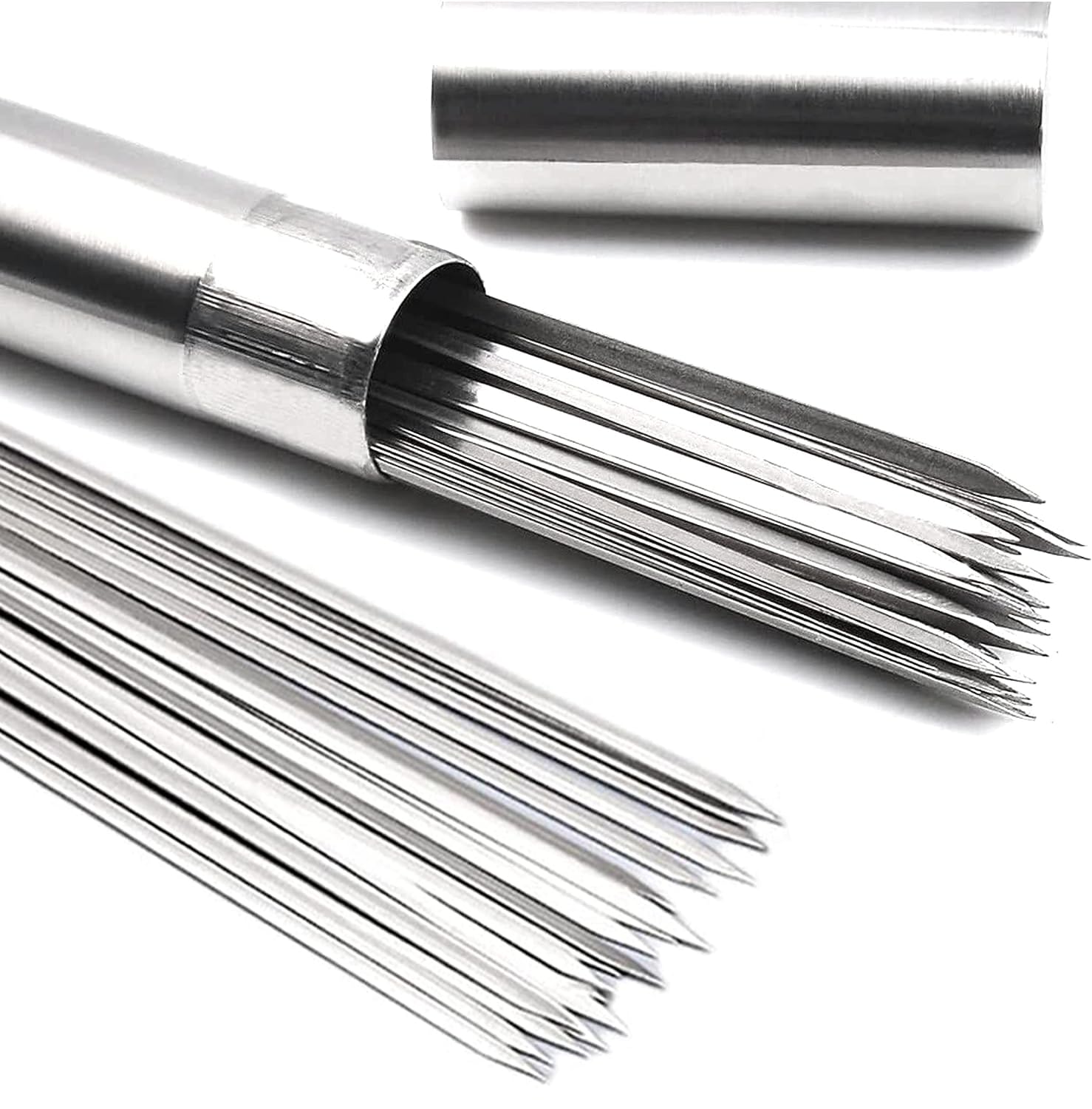 Barbecue Skewers for Kabobs 45PCS,14''0.16''0.05'' Stainless Steel Flat Skewers