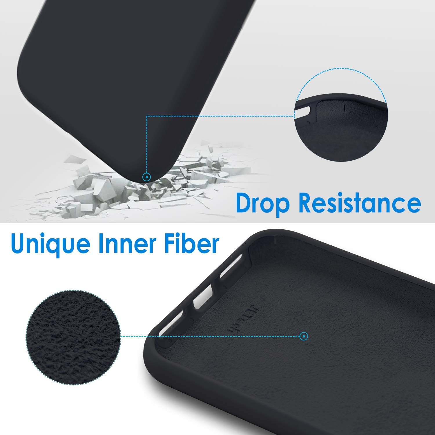 Silicone Case Compatible with iPhone Xs and iPhone X 5.8", Soft Touch (Black) - Image 6