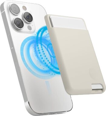 Magnetic Wallet Card Case, 2-Card Compatibility for iPhone 15,14,13,12 - Stone