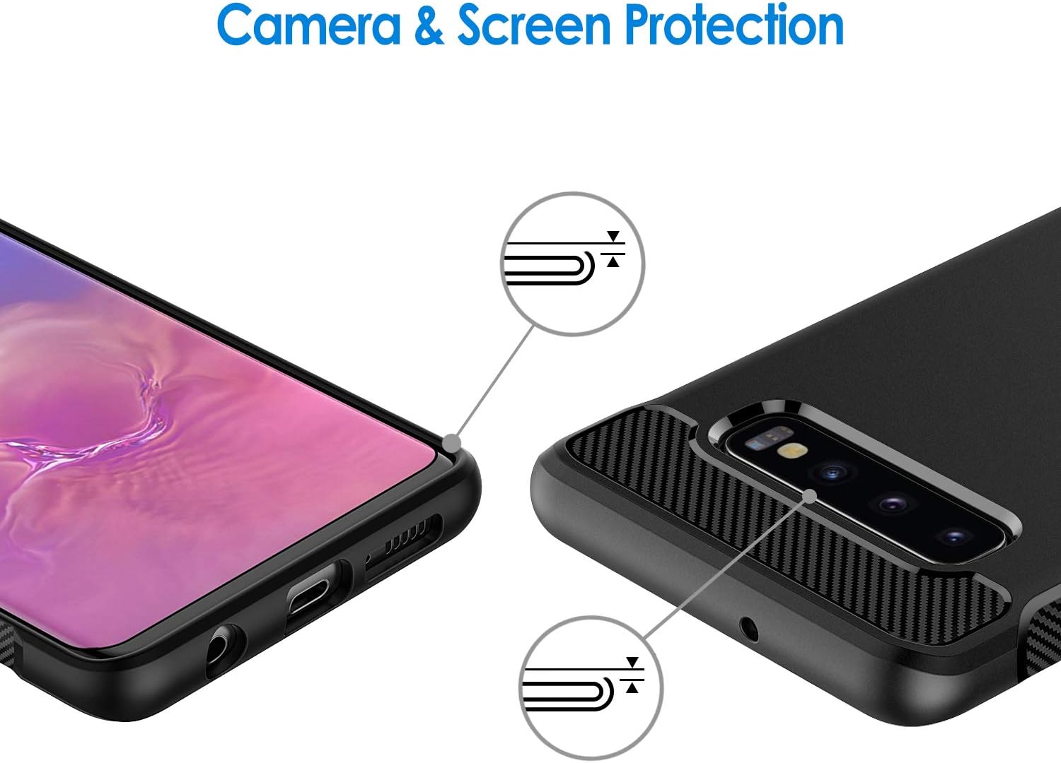 Slim Fit Case Compatible with Samsung Galaxy S10 Plus S10+, Thin Cover (Black) - Image 6