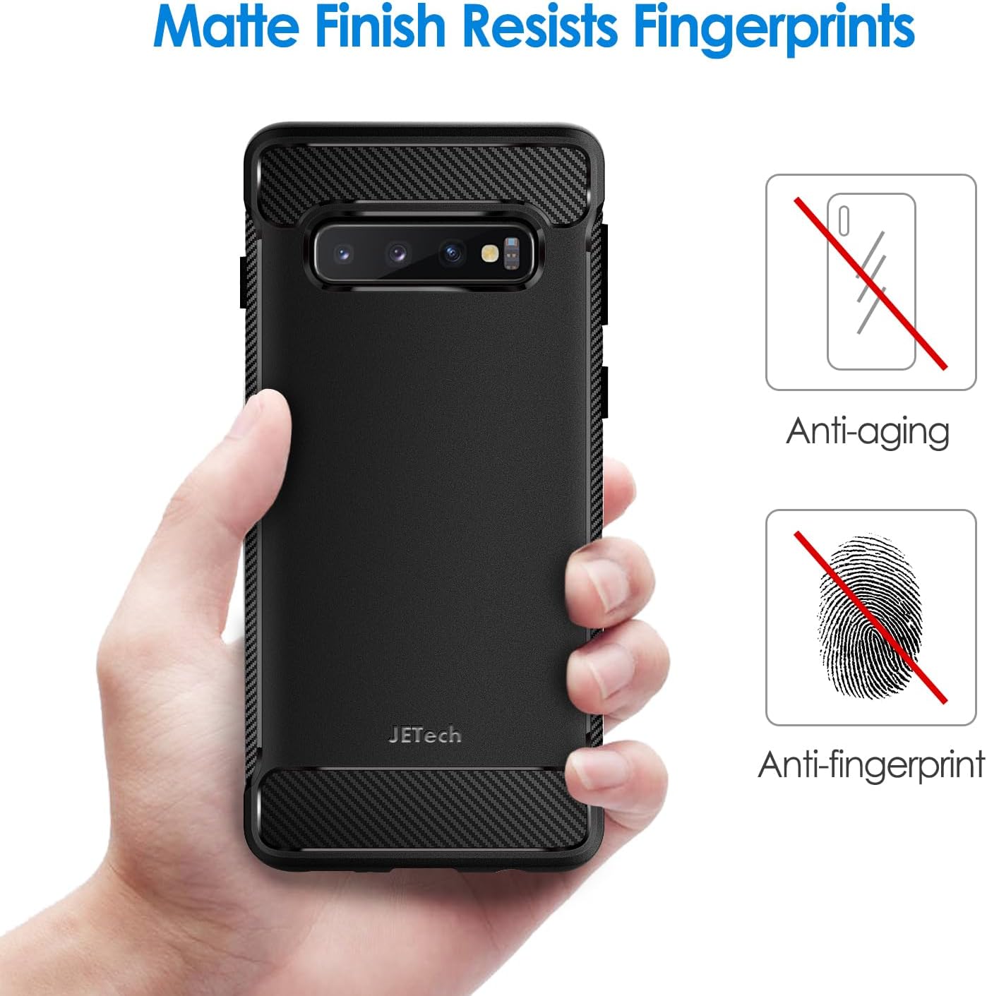 Slim Fit Case Compatible with Samsung Galaxy S10 Plus S10+, Thin Cover (Black) - Image 4