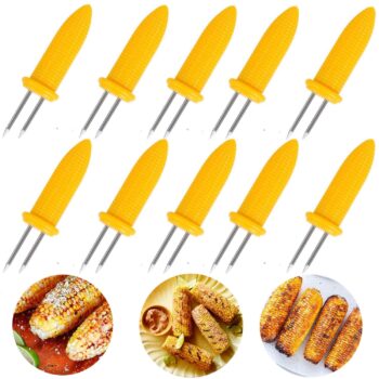 10PCS Corn Holders - Corn on The Cob Skewers, Stainless Steel Corn Fork Prong