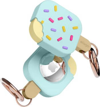 Ice Cream Case for Apple AirTag Keychain, Tracking Device Not Included (Mint)