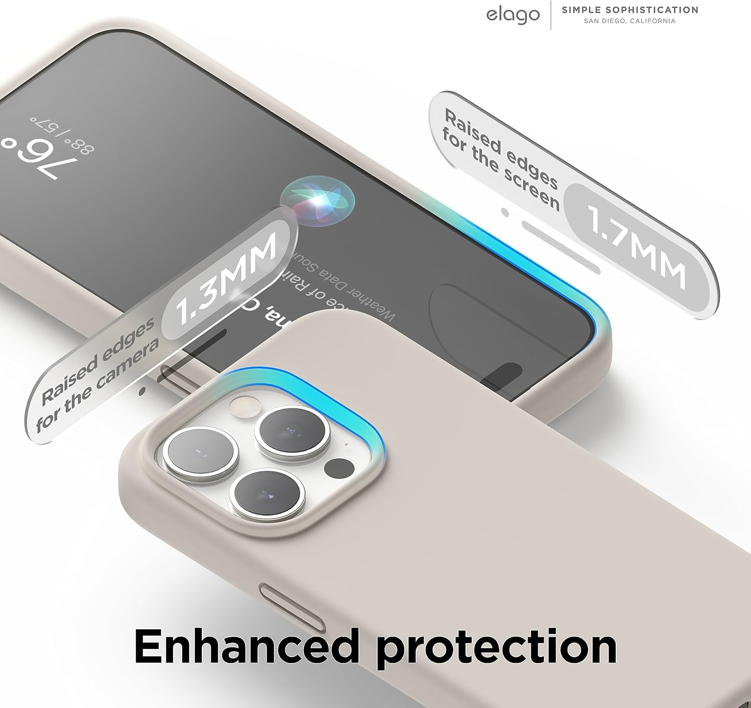 Liquid Silicone Case Compatible with iPhone 15 Pro Max, Premium Silicone (Stone) - Image 5