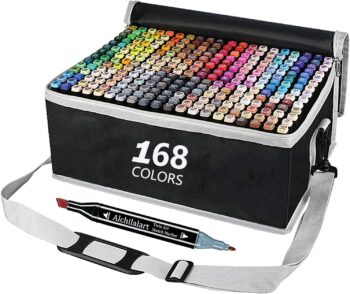 168 Colours Graffiti Pen Permanent Marker Pens Set Twin Tip Highlighter Adults