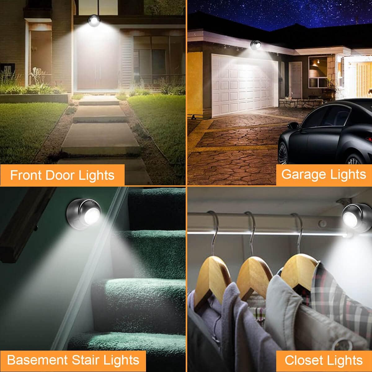 6000K Waterproof Wireless Battery Powered LED Wall Light Fixture with M - Image 5