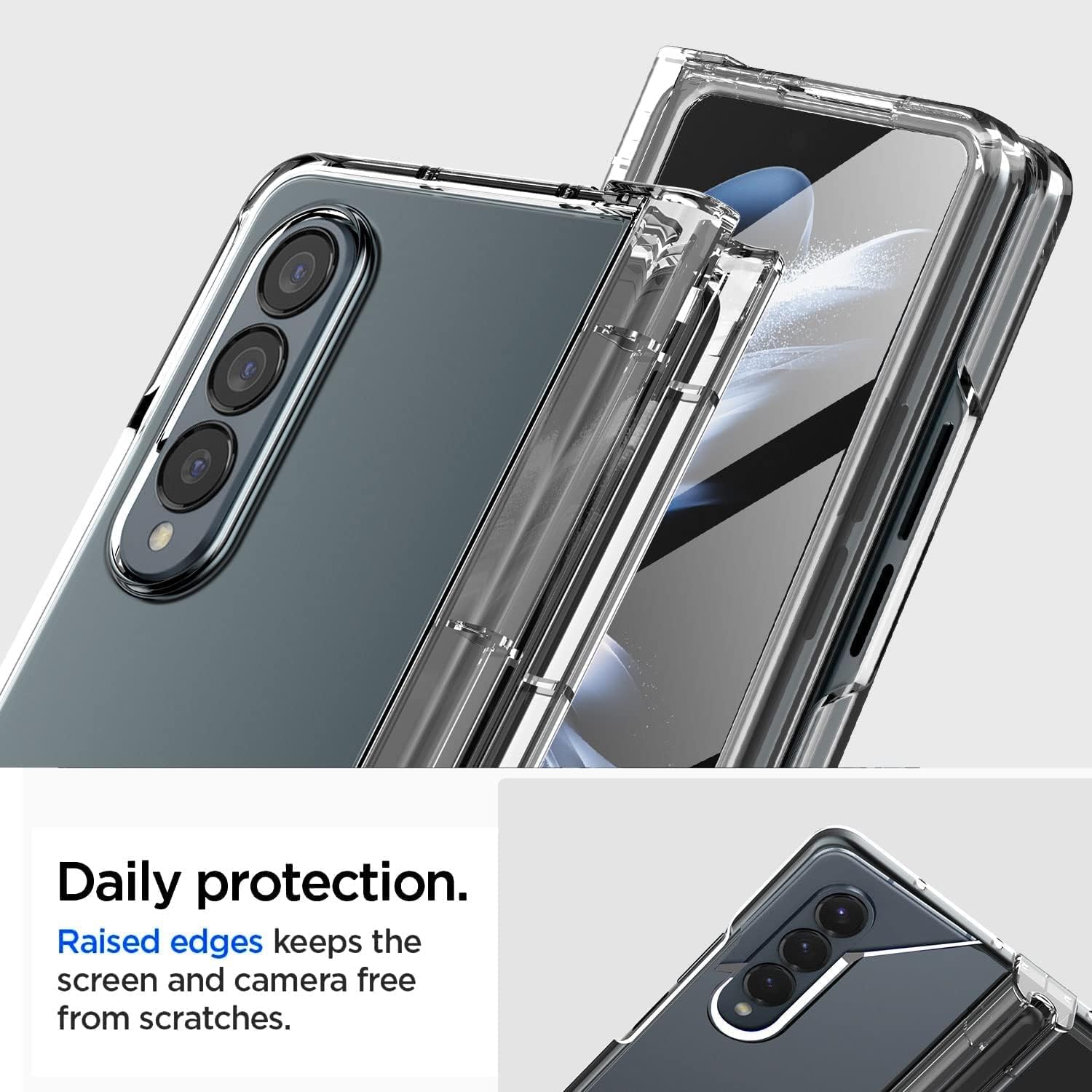 Clear Case for Galaxy Z Fold 4 with Built-in Screen Protector with S Pen Holder - Image 6