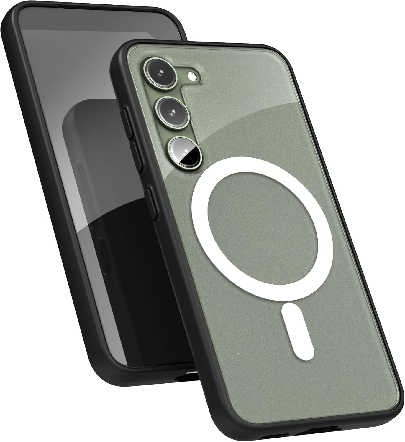 Magnetic Case Designed for Samsung Galaxy S23 (Clear/Black) Magsafe Case - Image 8