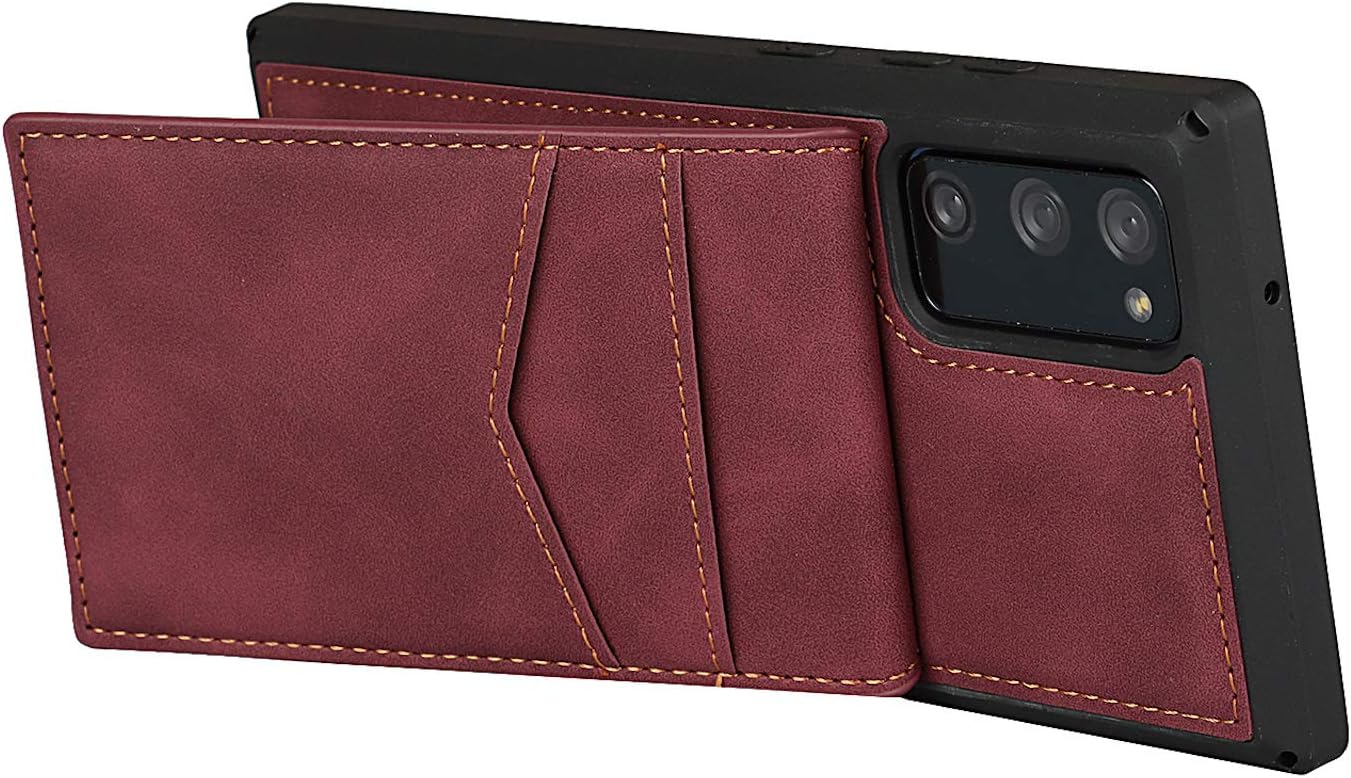 Samsung S20 FE 6.5", Leather Shockproof Flip Folio Case - Red - Image 3