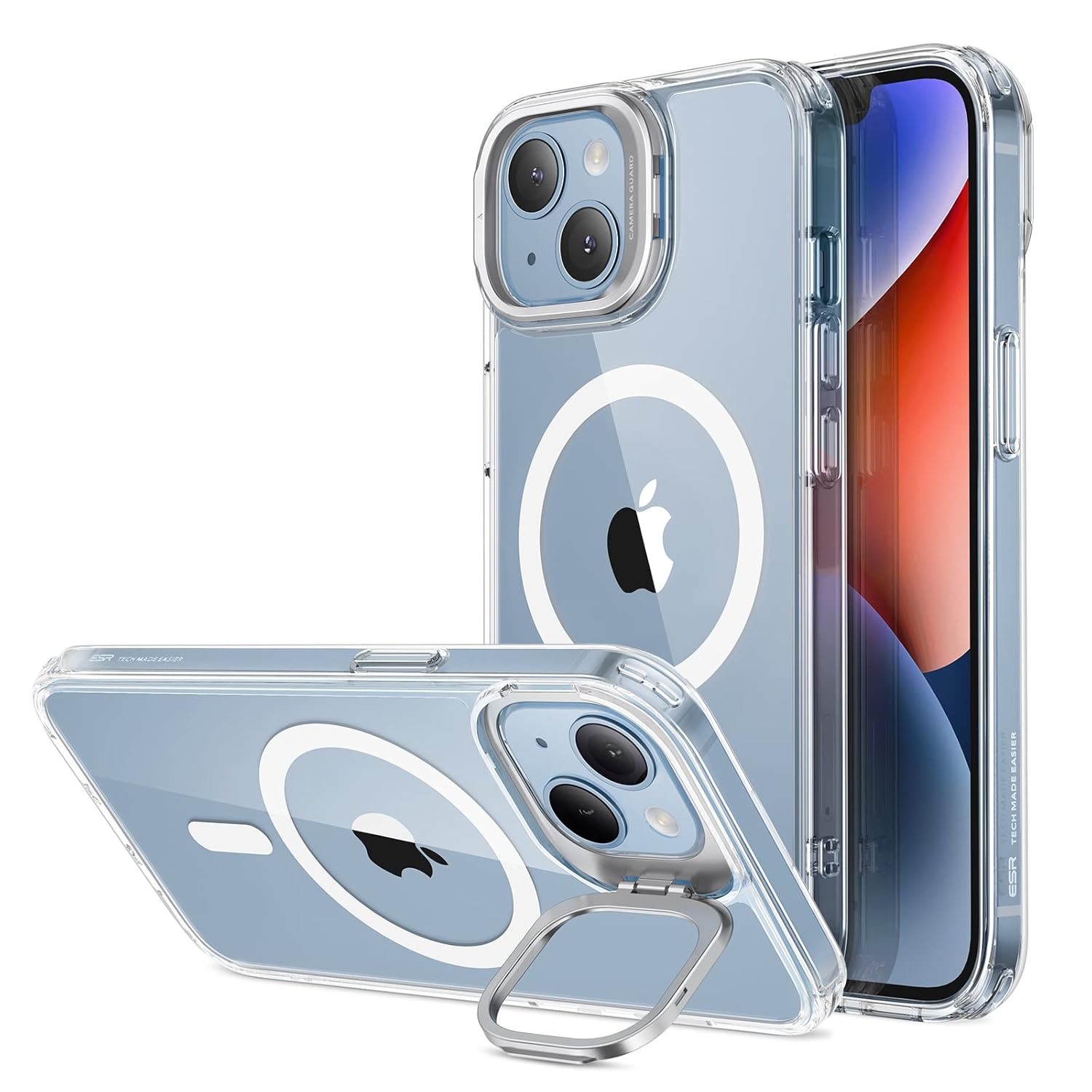 For iPhone 13 Case/iPhone 14 Case, Compatible with MagSafe (HaloLock), Clear