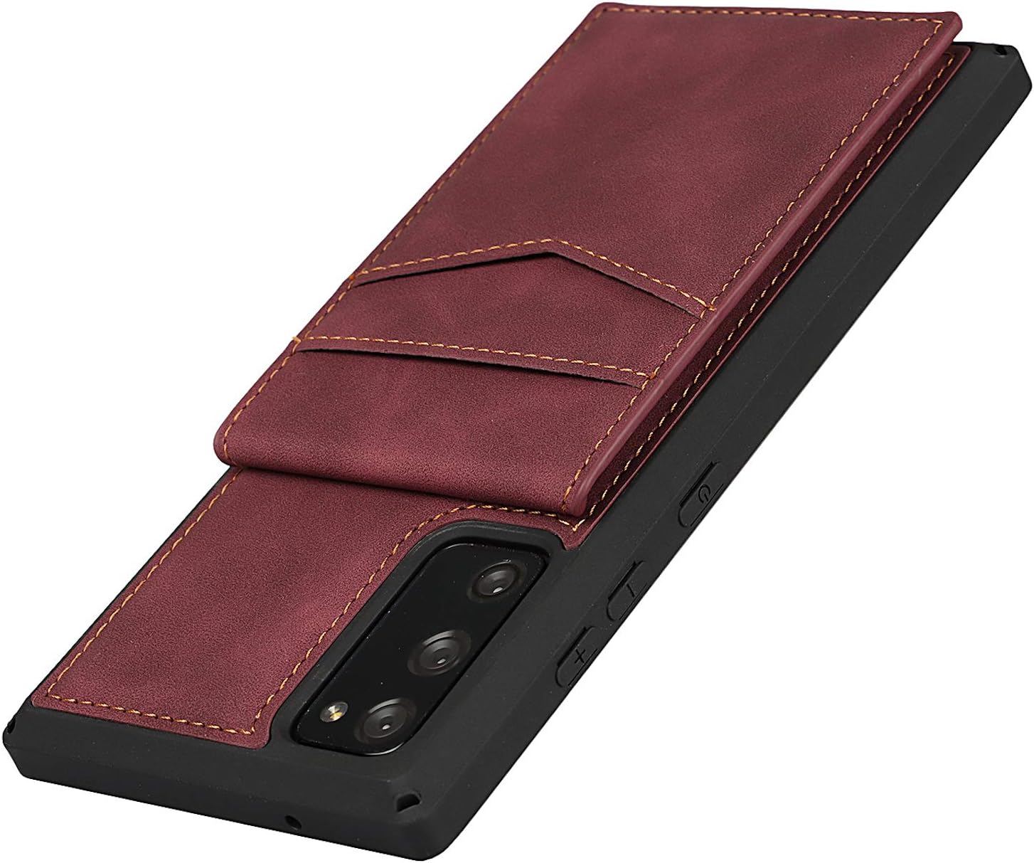 Samsung S20 FE 6.5", Leather Shockproof Flip Folio Case - Red - Image 5