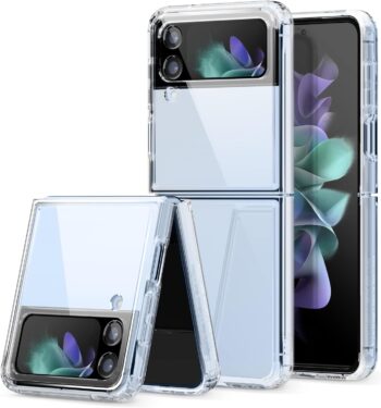 Hybrid Clear Case Compatible with Samsung Galaxy Z Flip 4, PC + TPU Hybrid Tech