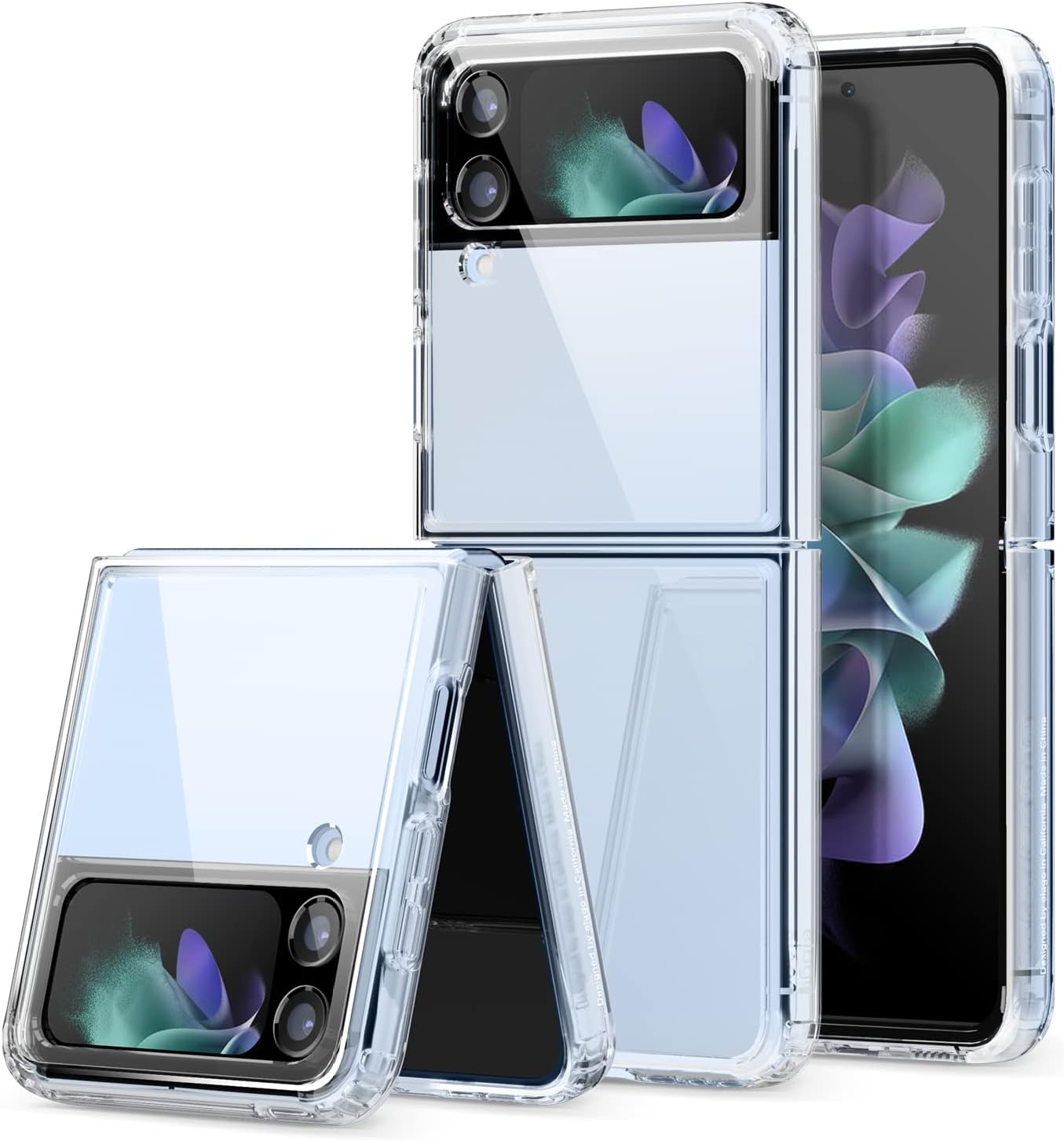 Hybrid Clear Case Compatible with Samsung Galaxy Z Flip 4, PC + TPU Hybrid Tech