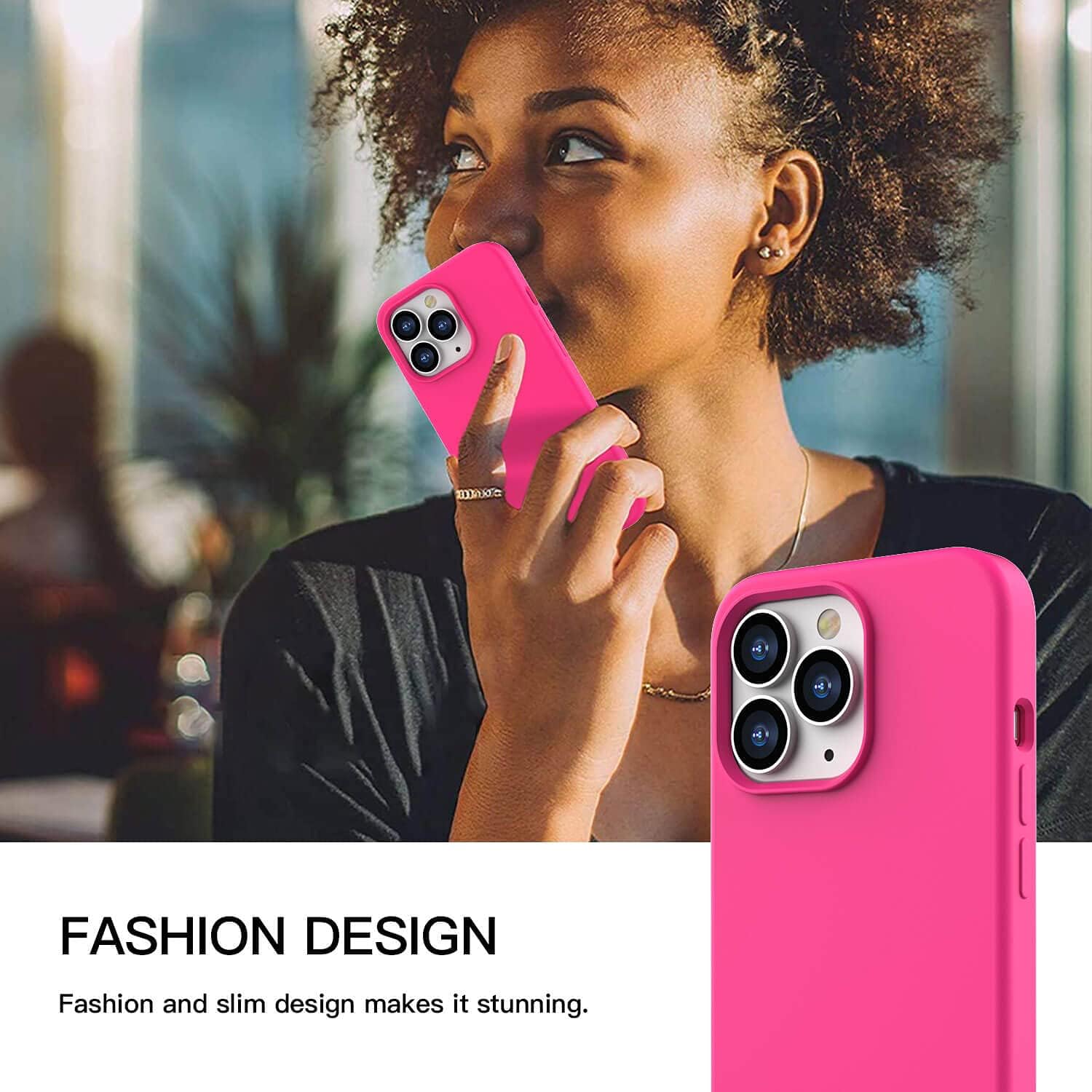 Liquid Silicone Case iPhone 13 Pro Max 6.7" 2021 Silicone Anti-Scratch-Hot Pink - Image 8