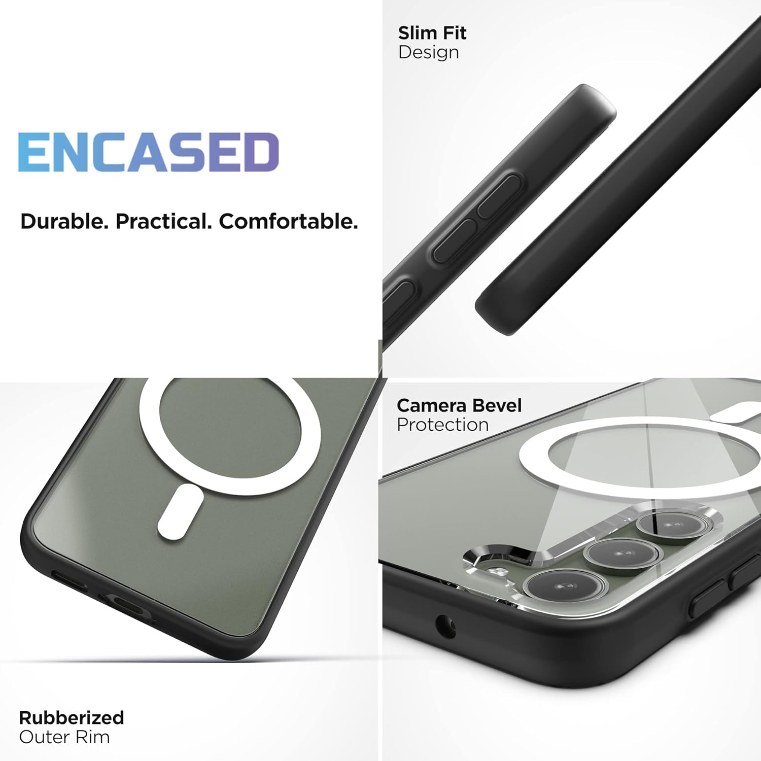 Magnetic Case Designed for Samsung Galaxy S23 (Clear/Black) Magsafe Case - Image 9