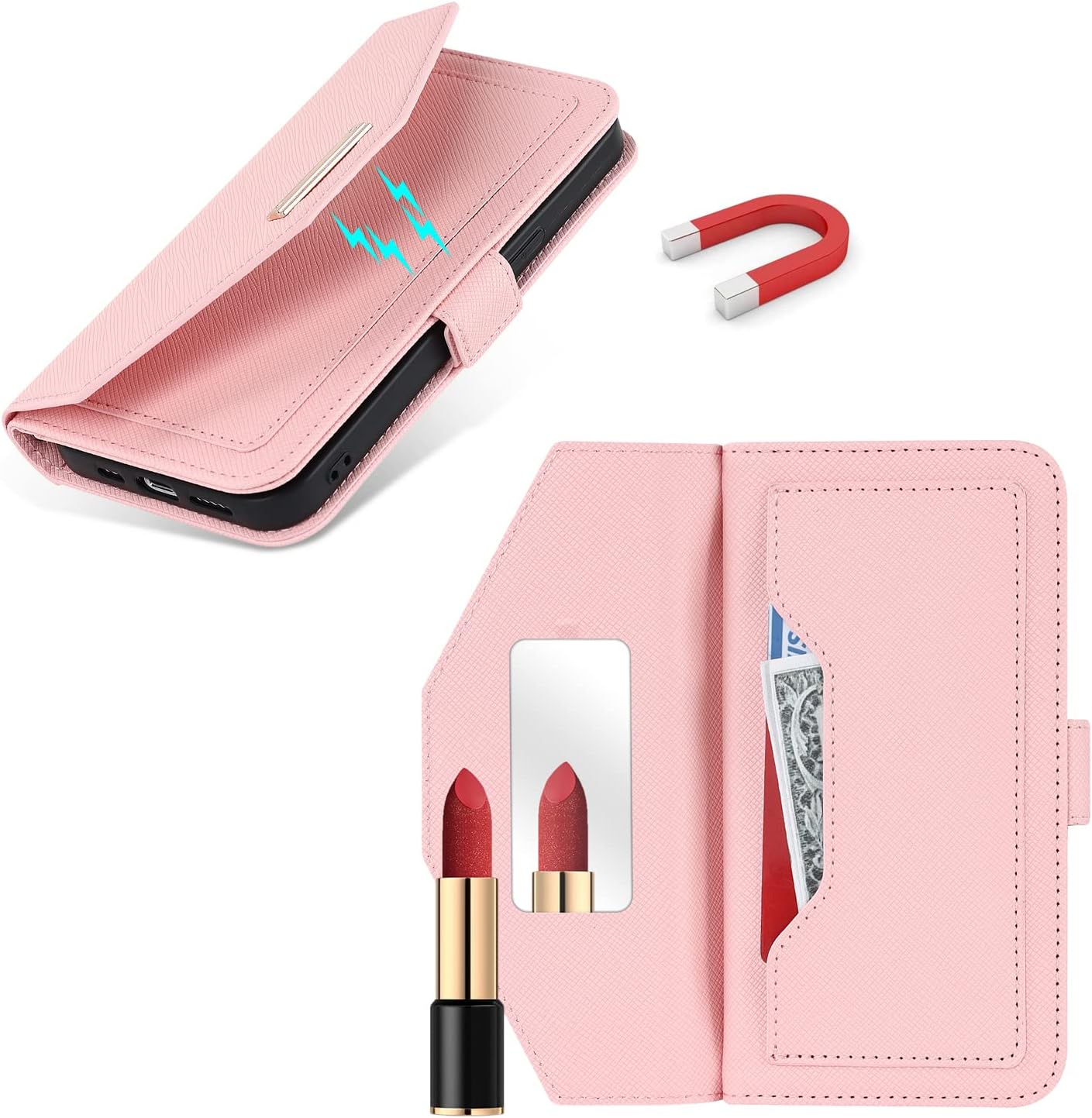 For iPhone 13 Pro Max (6.7") Flip Cover Magnetic Leather Card Slot Holder Case - Image 3