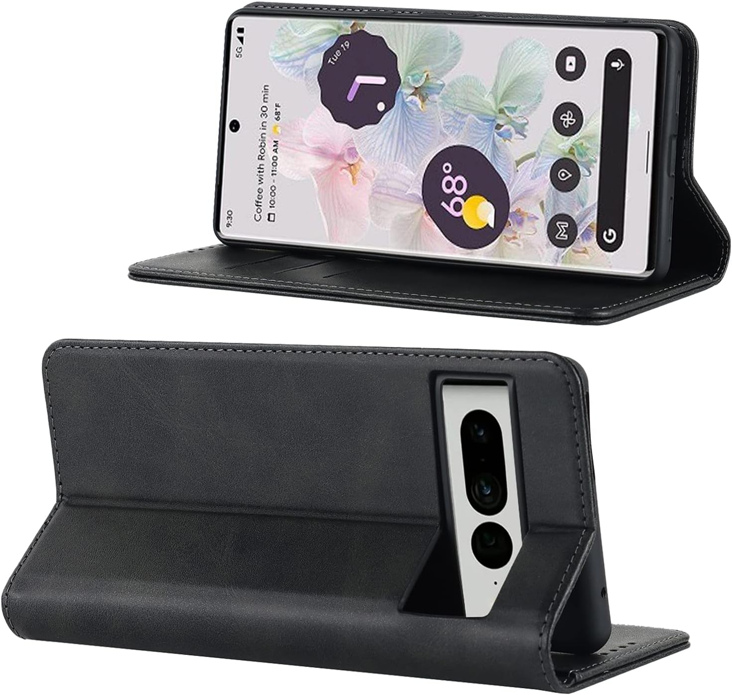 For Google Pixel 7 Pro Cowhide Pattern PU Leather Flip Magnetic Kickstand Case - Image 3