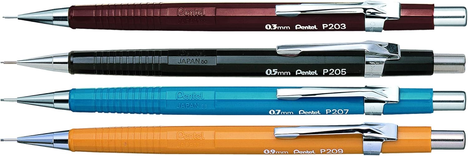 Pentel P200 Series Mechanical Pencil 0.5mm Black Barrel (YP205A-HB) - Image 7