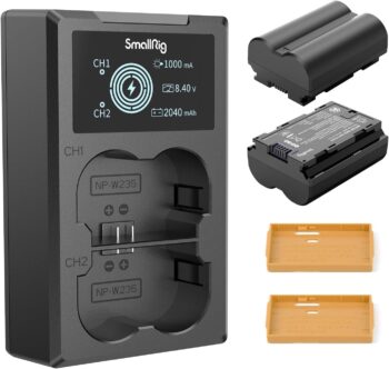 Replacement X-T5 Camera Batteries (2 Pack) & LCD Display Charger Set