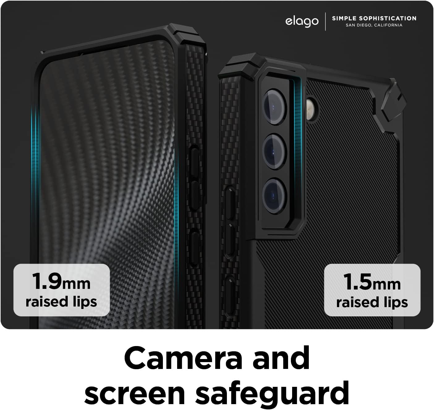 For Samsung Galaxy S22 Plus (6.6"), Heavy-Duty Protective Case Premium Carbon - Image 6