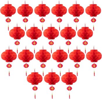 20 Pieces 10 Inch Chinese Red Paper Lanterns Festival Decorations for New Year