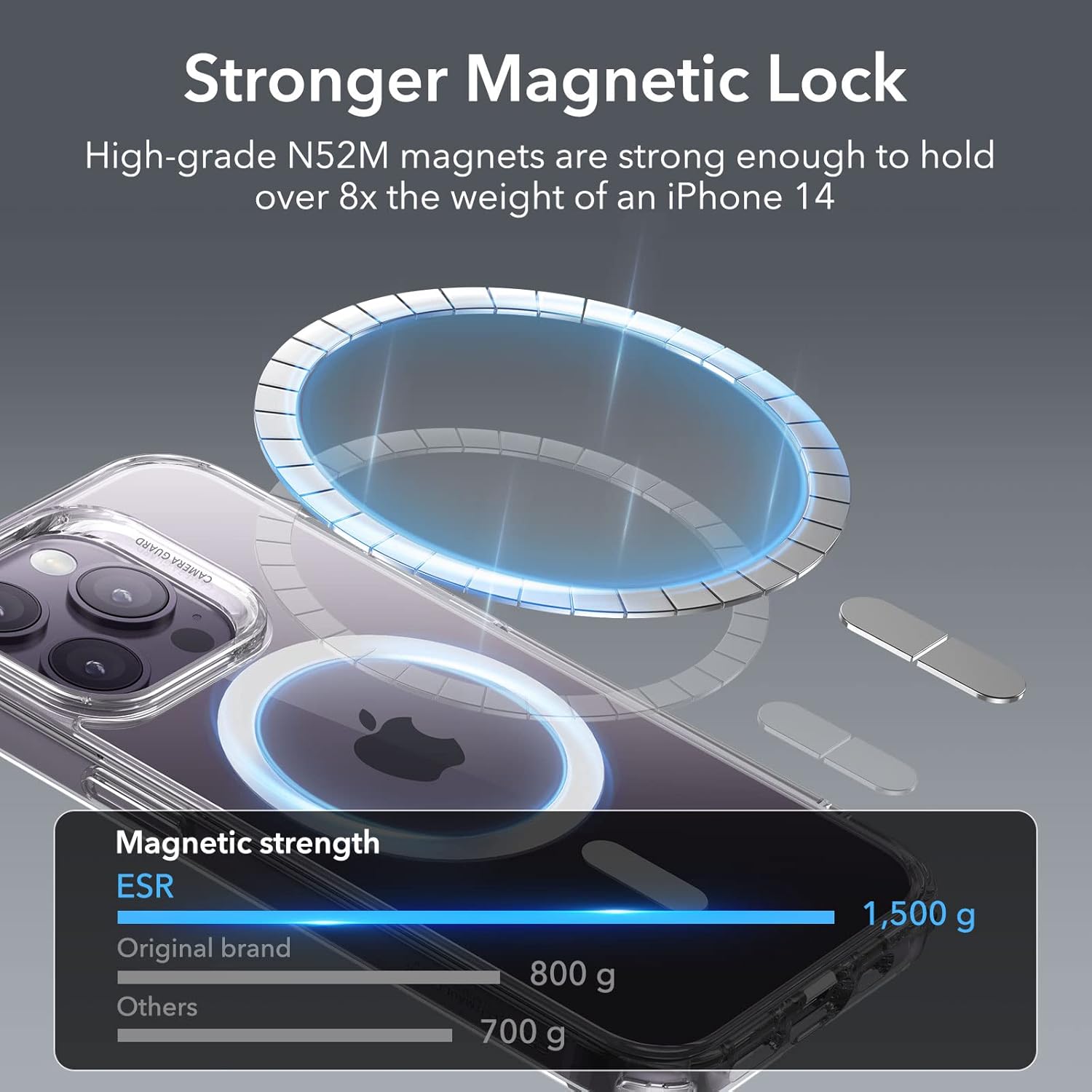 For iPhone 14 Pro Case Magsafe with HaloLock, Shockproof Military-Grade - Clear - Image 4