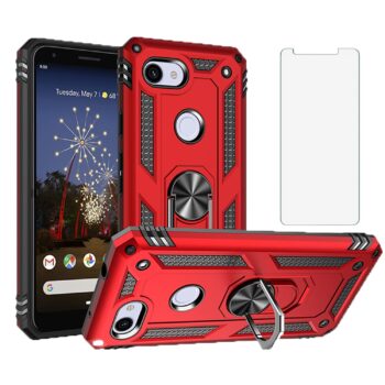 For Google Pixel 3A XL Hard Shockproof Case with Tempered Glass Screen Protector