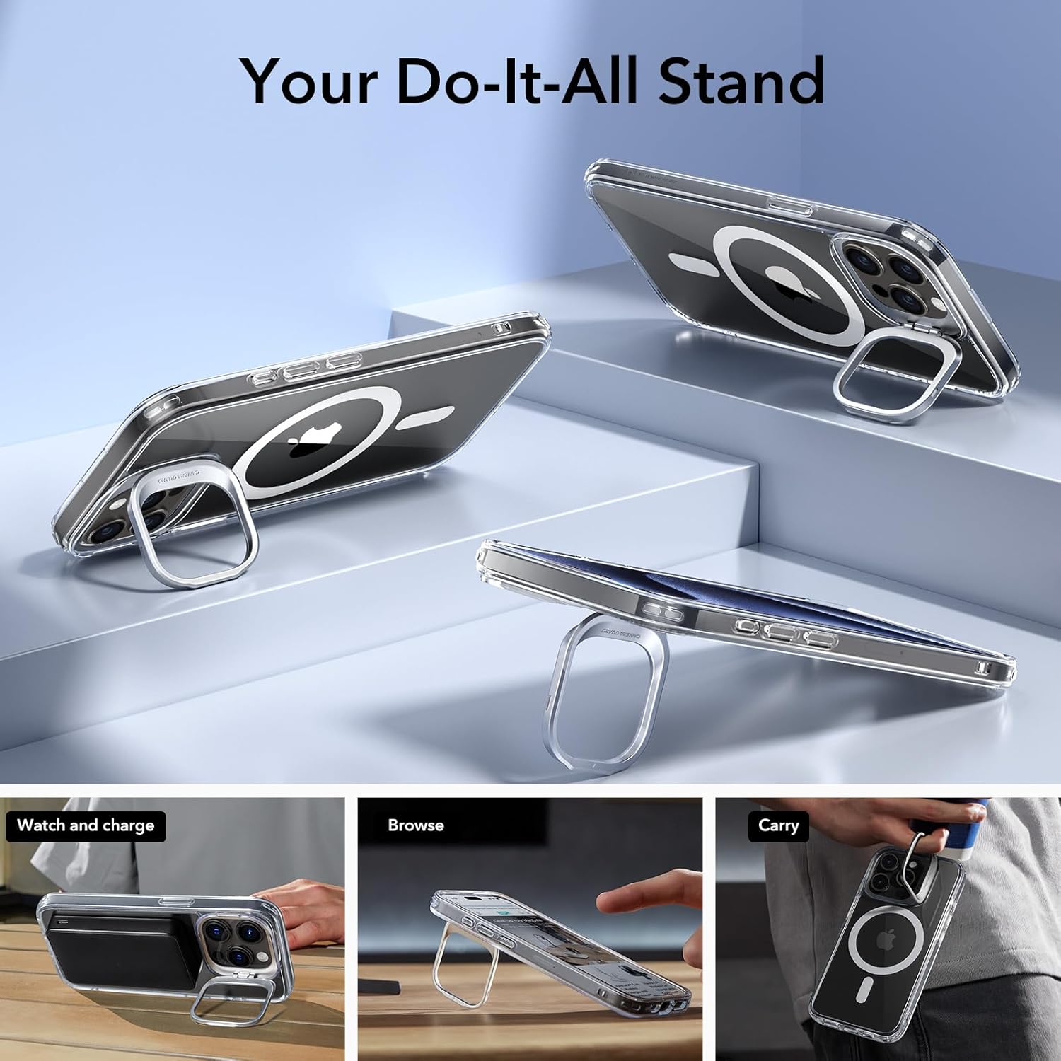 For iPhone 15 Pro Max Case, Compatible with MagSafe, Military-Grade with Stand - Image 6