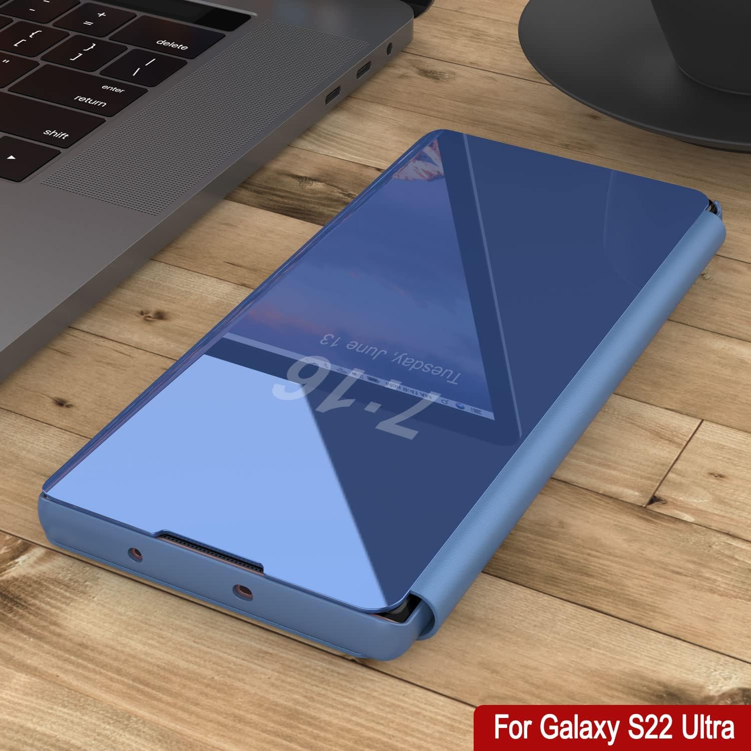 Galaxy S22 Ultra Reflector Case Protective Flip Cover W/Scratch Resistant Mirror - Image 6