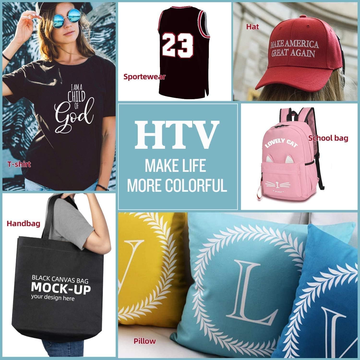 Heat Transfer Vinyl Bundle (White) - 12" x 18ft White Iron on Vinyl for Cricut - Image 6