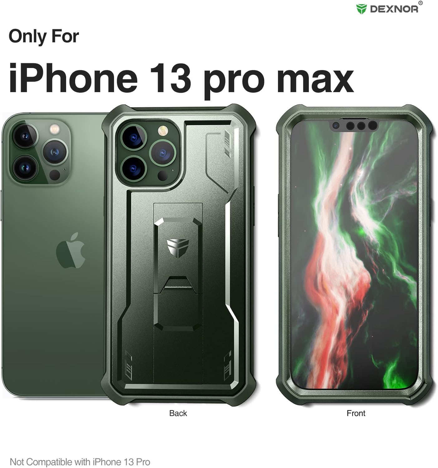 Apple iPhone 13 Pro Max Military Shockproof Protective Case - Military Green - Image 2