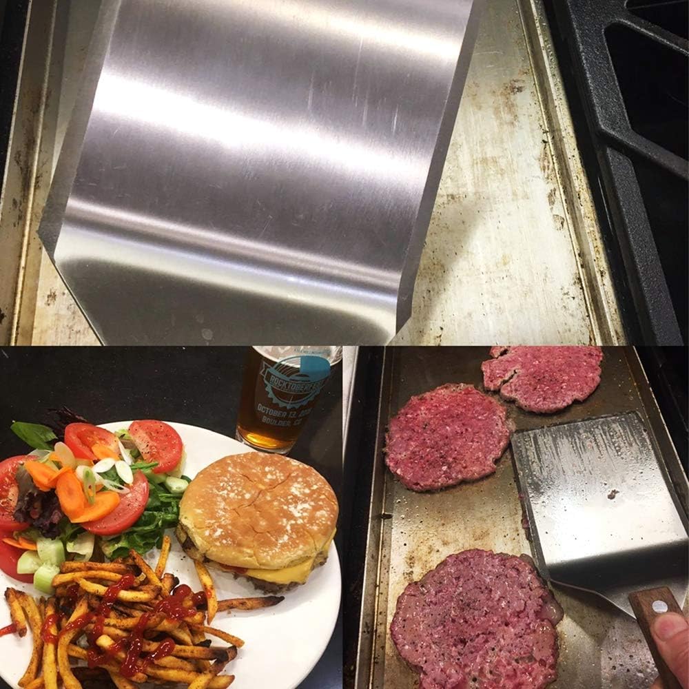 Stainless Steel Griddle Hamburger Spatula with Strong Wooden Handle, 13.5 x 5" - Image 6