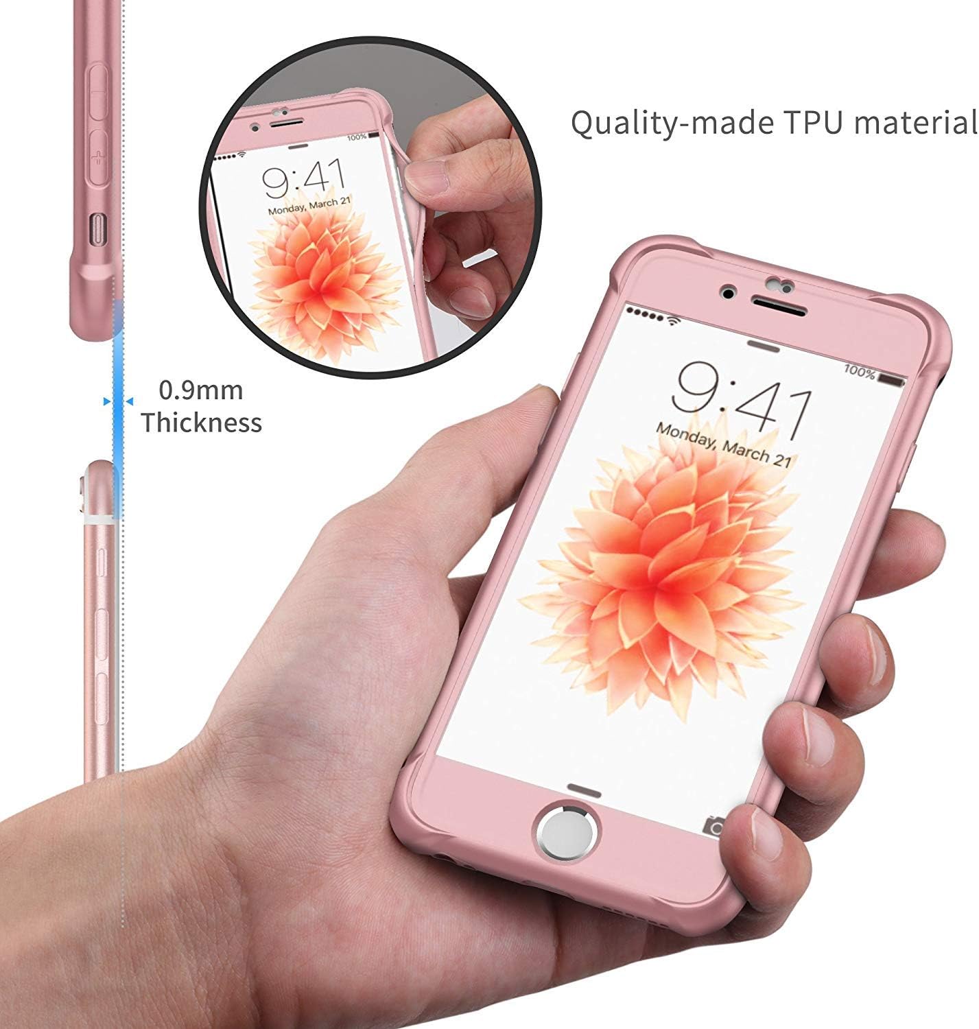 For iPhone 6 Plus Shockproof Ultra Thin Anti Scratch Silicone Case - Rosegold - Image 4