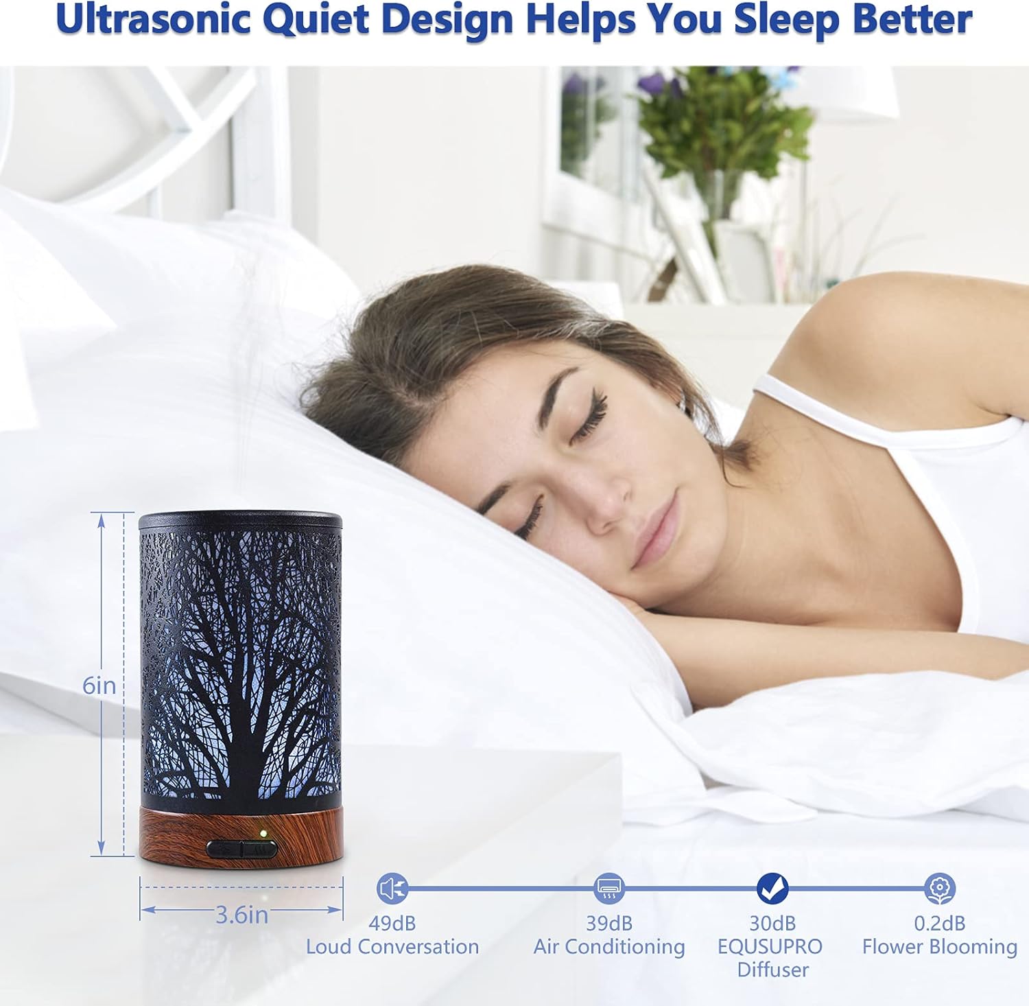 Aromatherapy Essential Oil Diffuser, Metal Cover Oil Diffuser 7 Colors (Tree) - Image 4