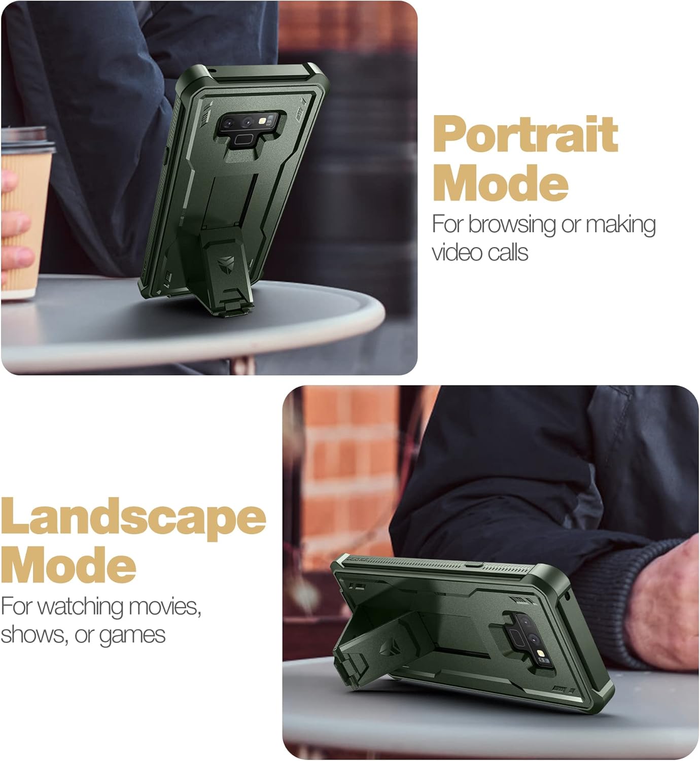 For Samsung Galaxy Note 9 with Built-in Screen Protector Shockproof Case - Green - Image 4