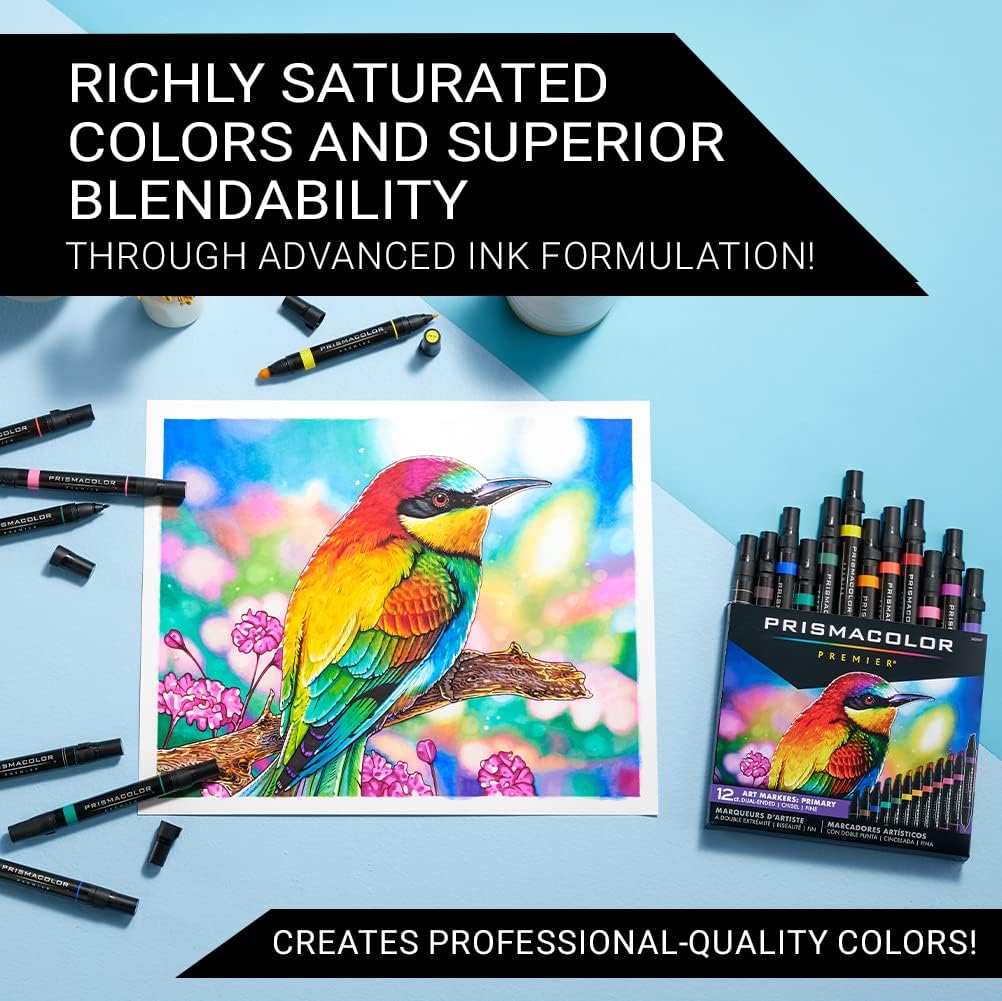 Prismacolor 3620 Marker Set, 12 Pieces, Chisel/Fine, Primary and Secondary - Image 3