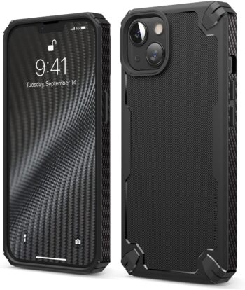 For iPhone 13 Case, Heavy-Duty Protective Shockproof Bumper Cover Case (Black)