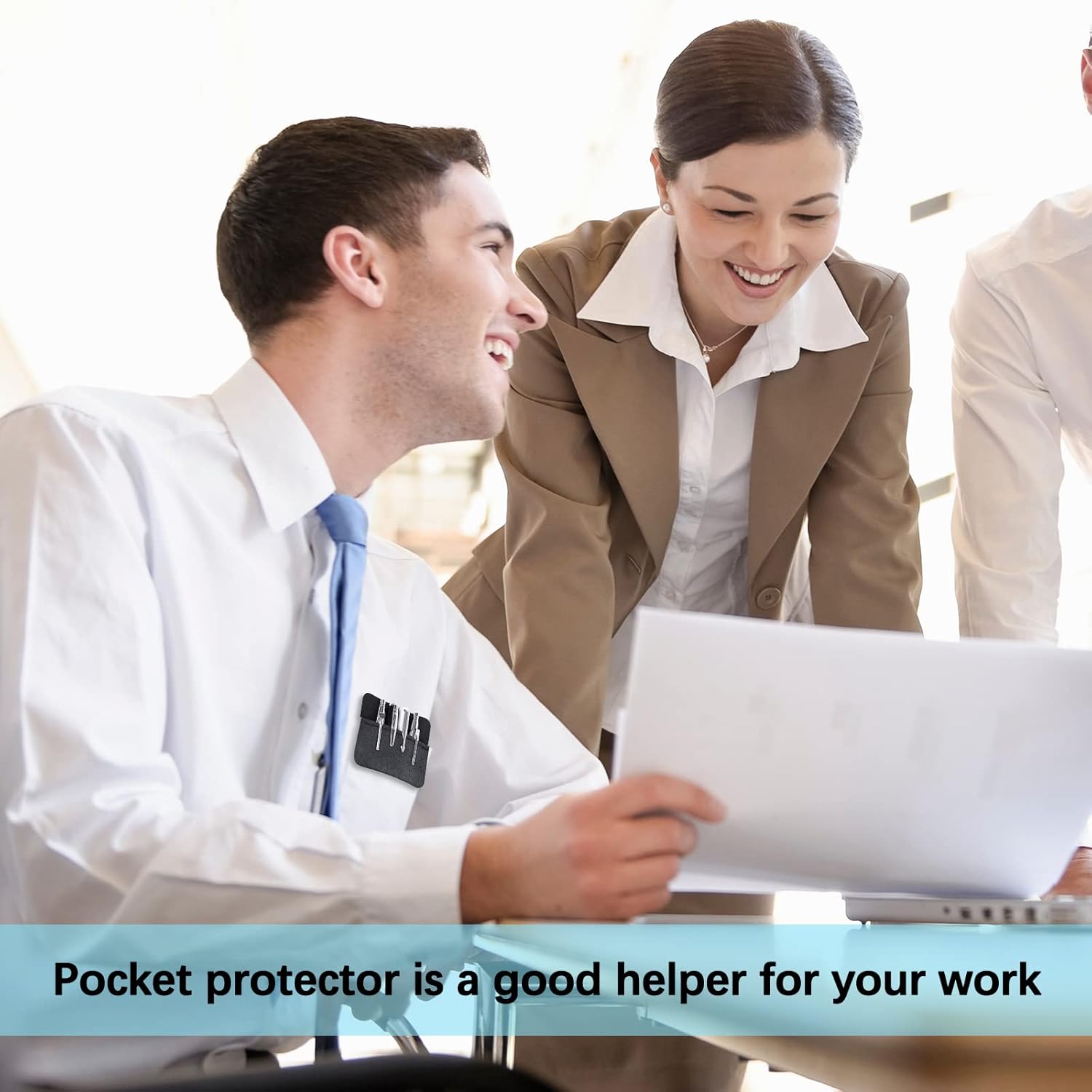 4 Packs Pocket Protector, Multi-Purpose Leather Pen Pouch Holder Organizer - Image 5