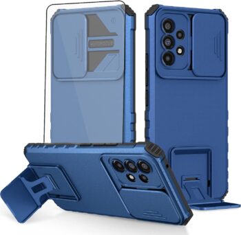 For Samsung Galaxy A23 5G/4G Slim Protective Case w Glass Screen - Blue