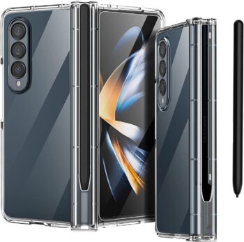 Clear Case for Galaxy Z Fold 4 with Built-in Screen Protector with S Pen Holder