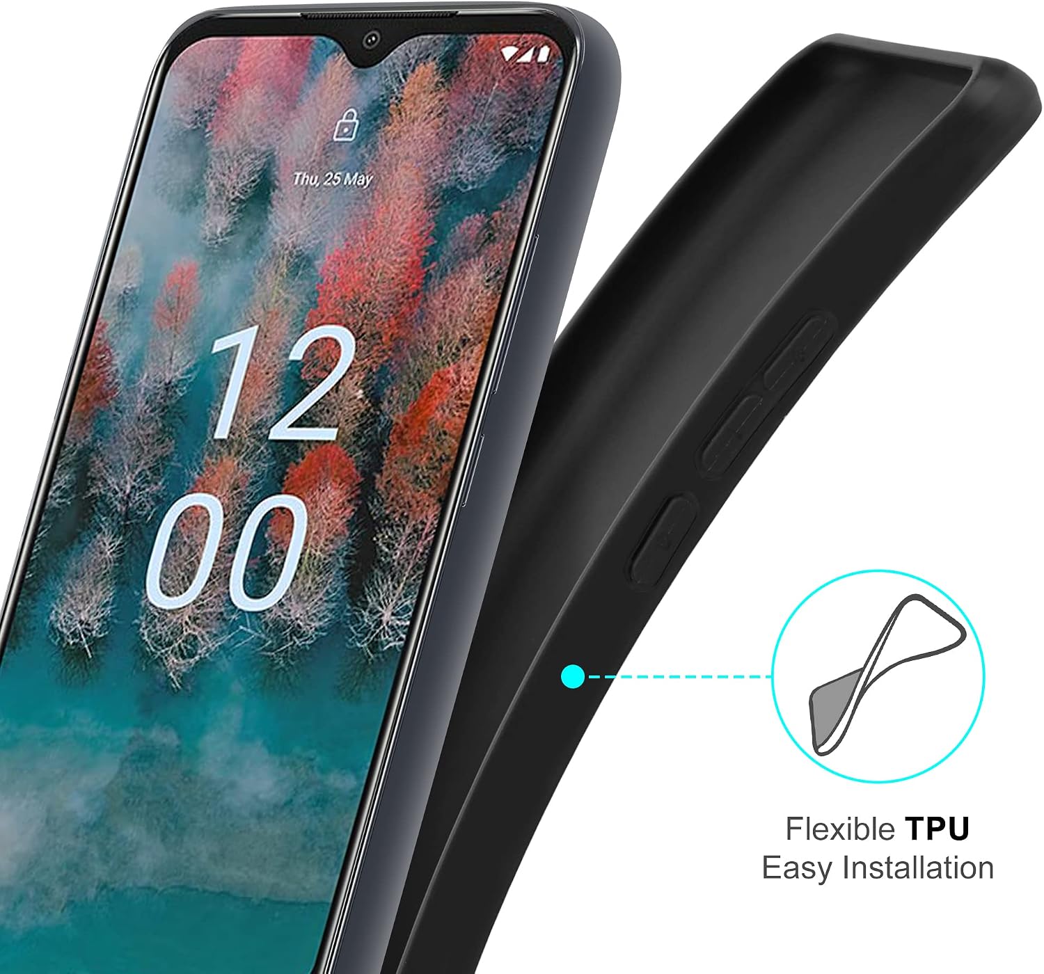 Nokia C12 Ultra Thin Shockproof Soft TPU Protective Case + 3 x Screen Protector - Image 4