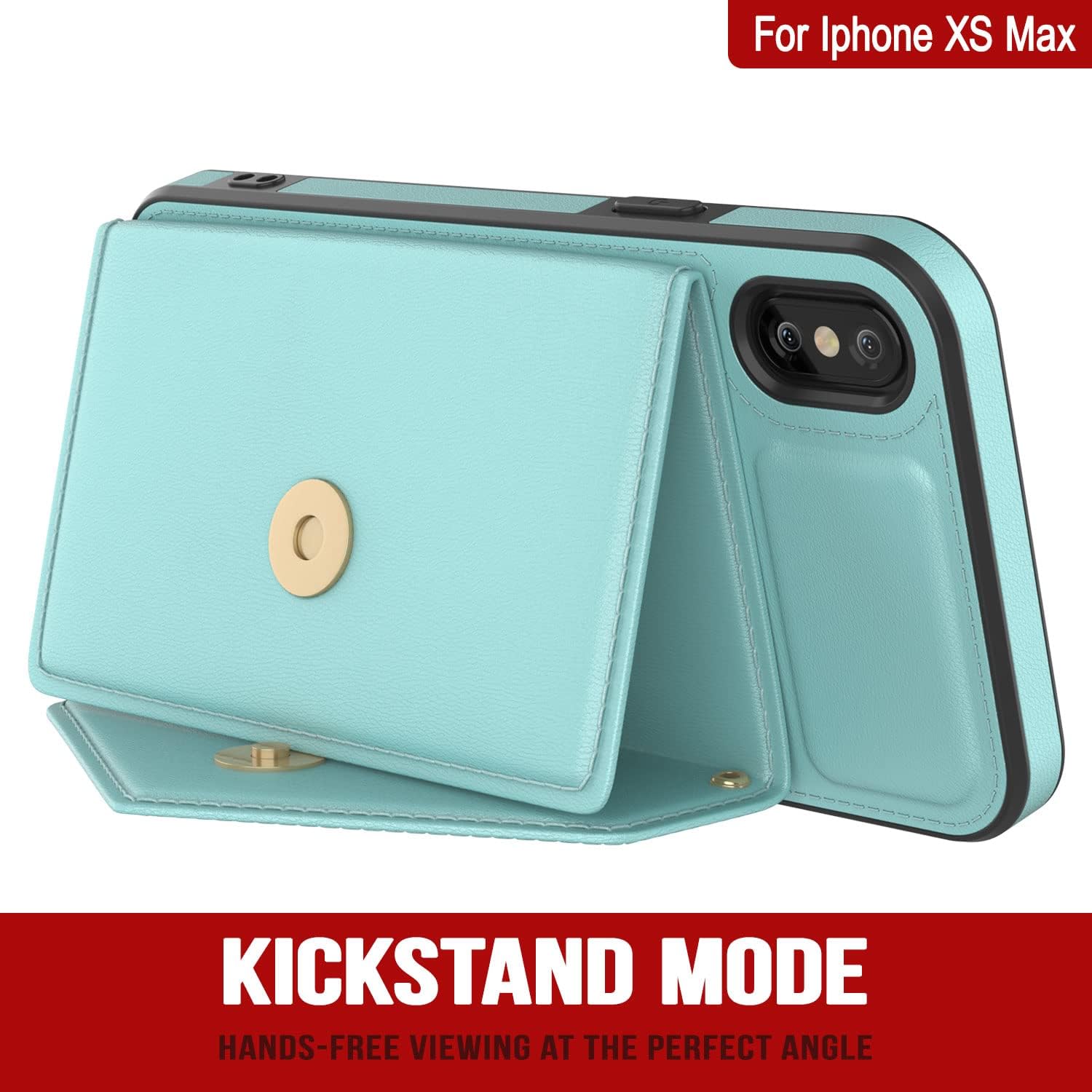 For iPhone Xs Max Stylish PU Leather, Kickstand and Shoulder Strap Wallet Case - Image 7