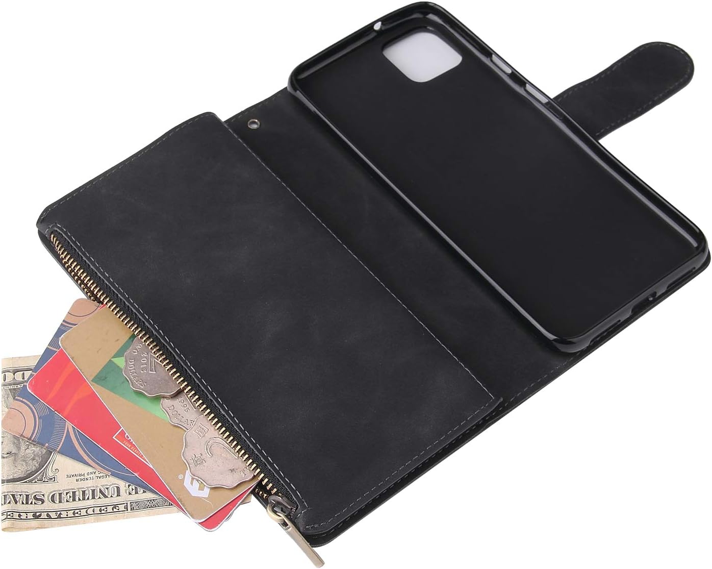 For Google Pixel 4 XL Tempered Glass Screen Protector and Leather Flip Wallet - Image 4