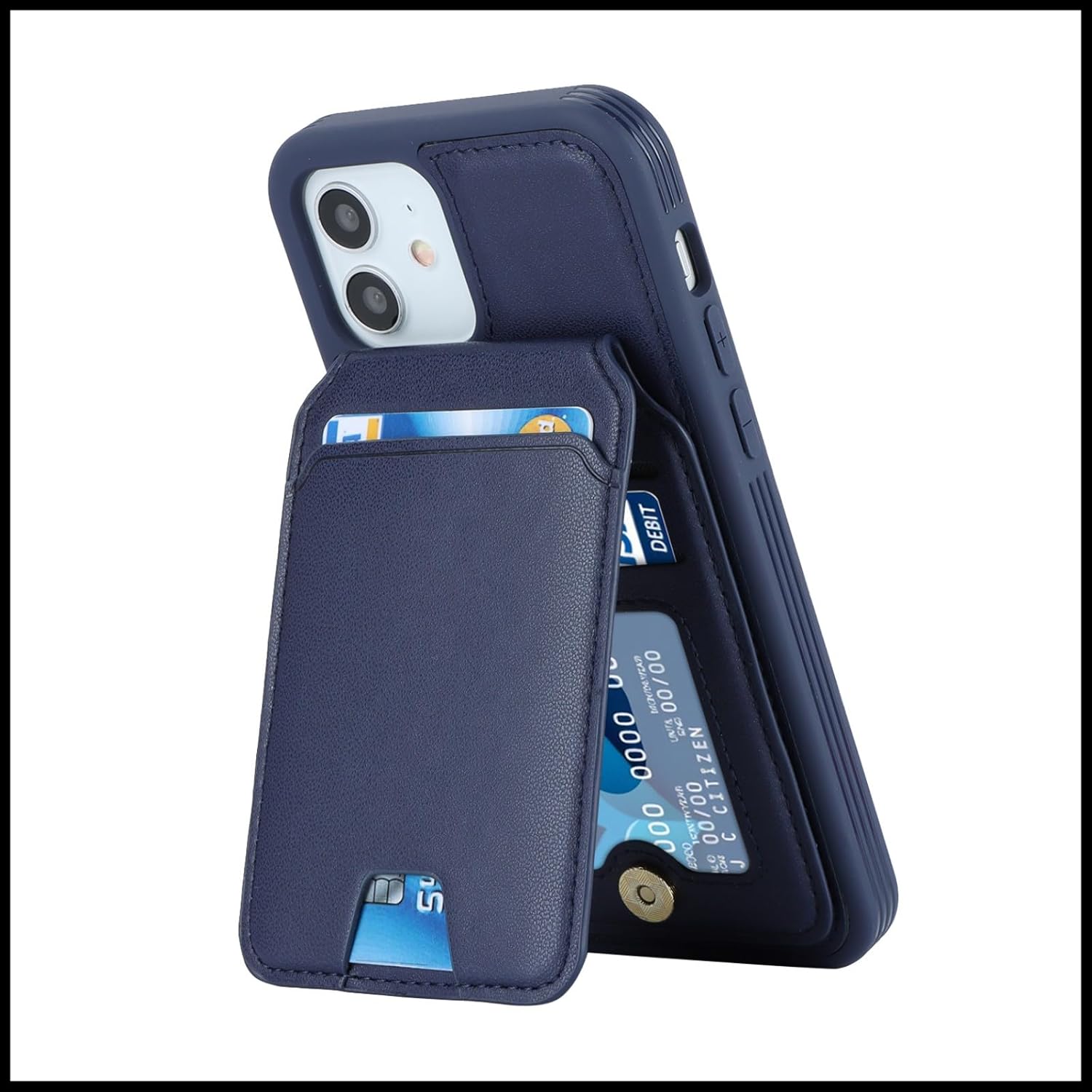 iPhone 12 Pro Detachable Card Holder Premium PU Leather Magnetic Stand Case - Image 7