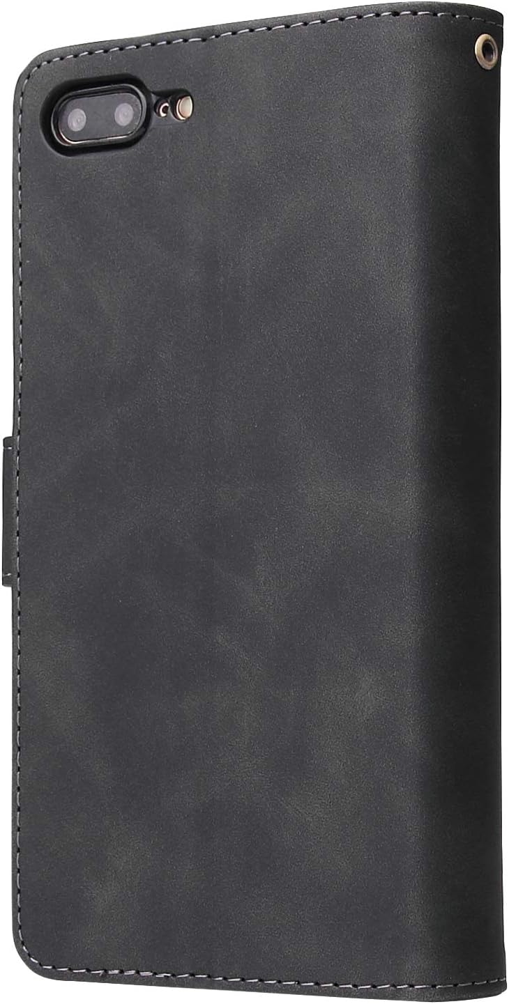iPhone 7/8 Plus Tempered Glass Screen Protector and Flip Wallet Case - Black - Image 7