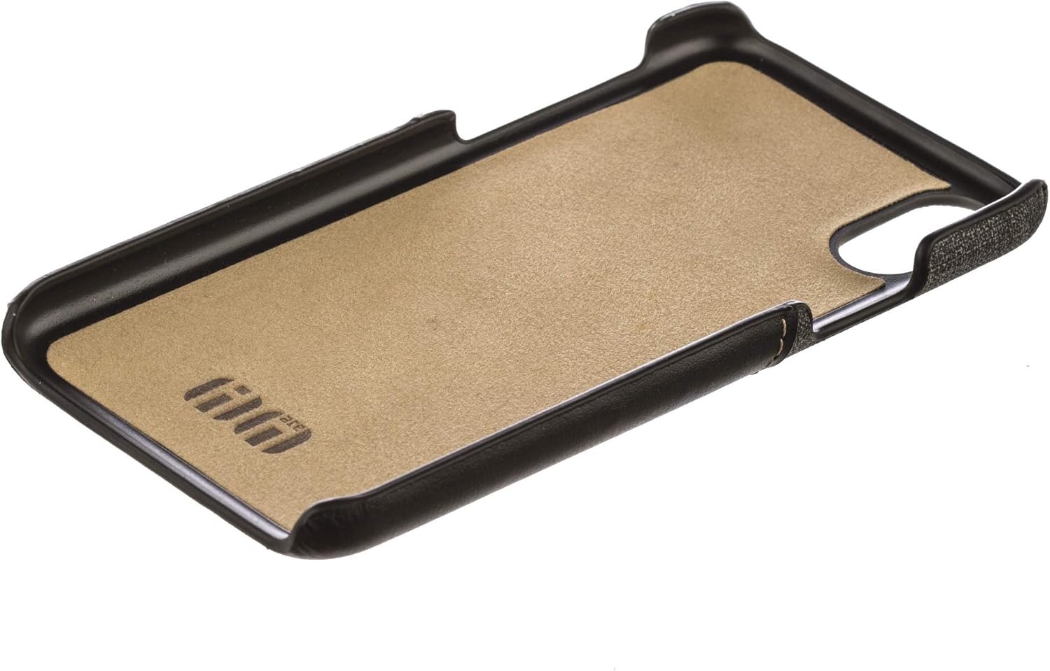 Card Wallet Plastic Phone Case for Apple iPhone Xs. Fabric Texture - Black - Image 5