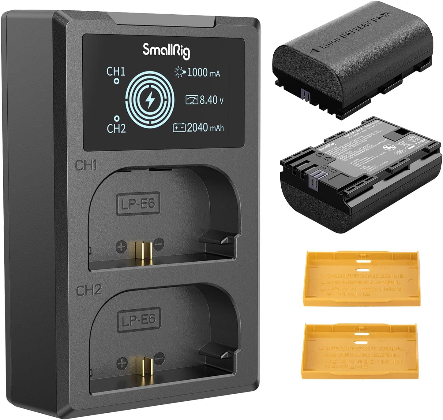 Battery Charger Set for Canon LP-E6NH Battery, Double Slot for Canon R7, R5, R6