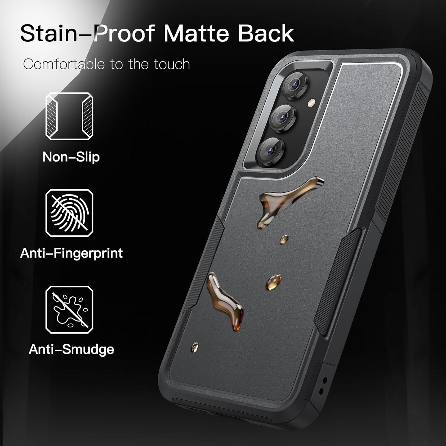 Case for Samsung Galaxy S23 FE 6.4-Inch, Heavy Duty Protection, Rugged (Black) - Image 6