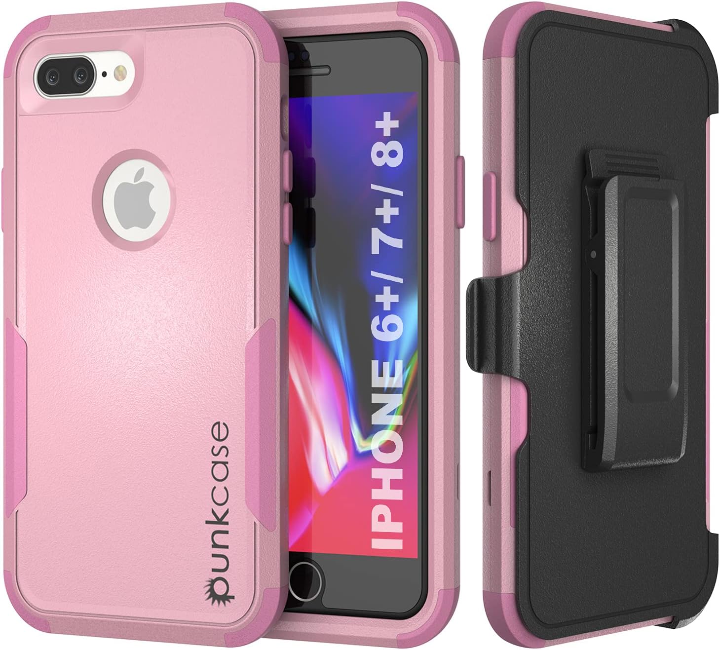 iPhone 8+ Plus Belt Clip Holster 4-1 Rugged Protective Multilayer Phone Case