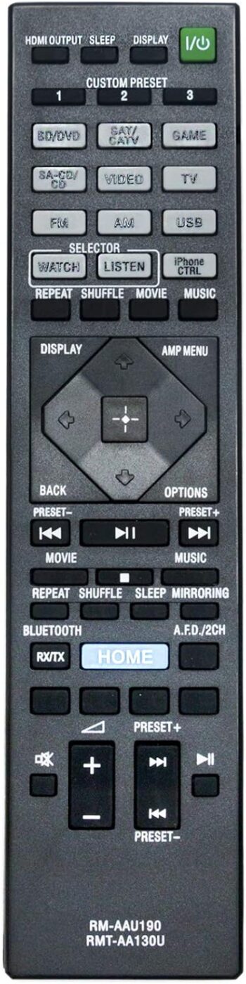 Replacement Remote Control Suited for Sony AV Receiver